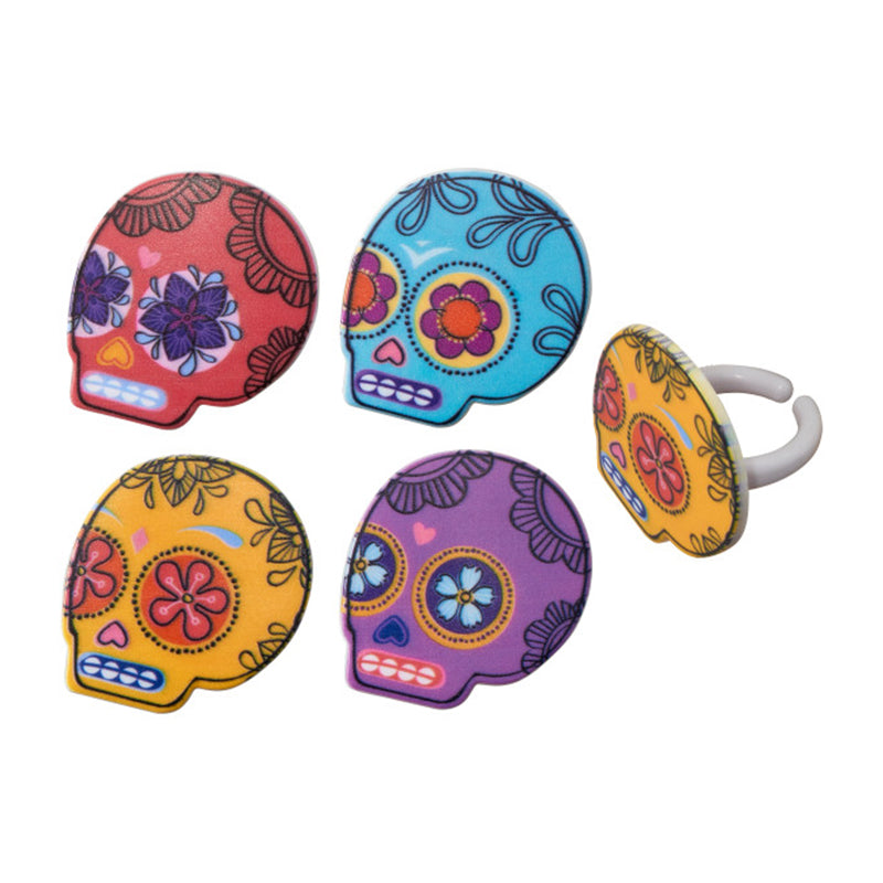 Decopac Día de Los Muertos Spirit (Rings, 4PK) Bento Accessories by DecoPac | Cute Kid Stuff