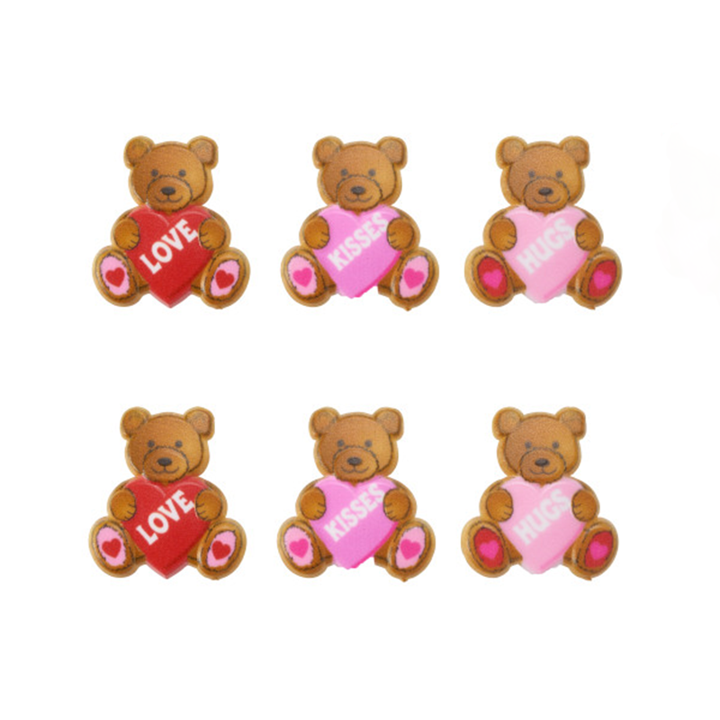 Decopac Valentine Bears (Rings, 6Pk) Bento Accessories by DecoPac | Cute Kid Stuff