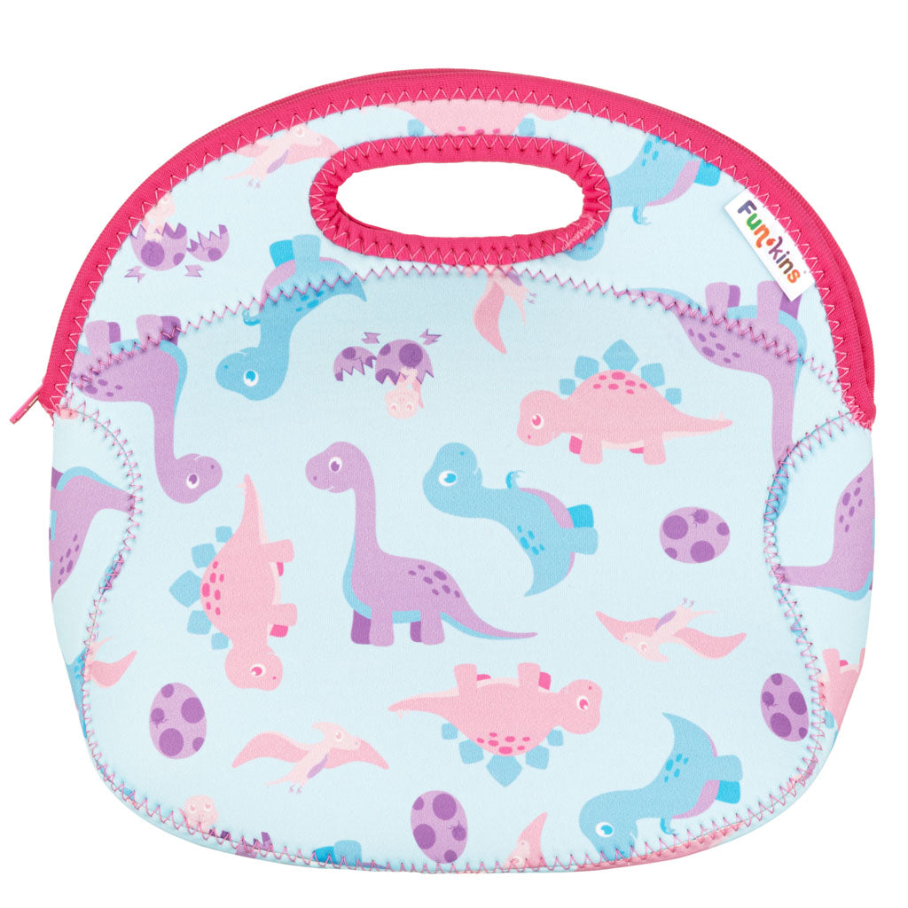 Funkins Large Lunch Bag: Pink Dinosaurs Lunch Bag by Funkins | Cute Kid Stuff