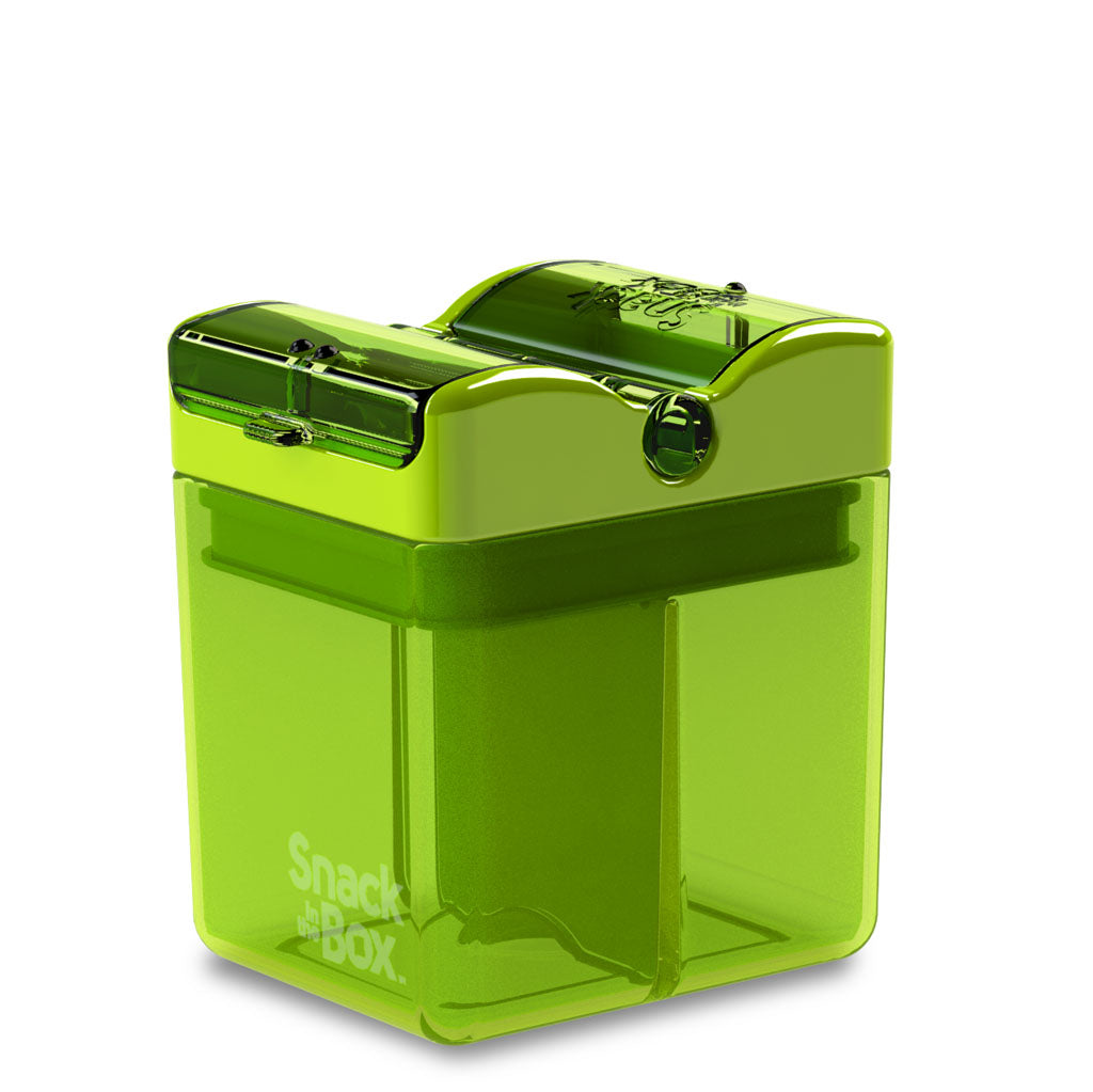Snack-in-the-Box Reusable Dual-Compartment Snack Box (V3): Green Snack Box by Drink-In-The-Box | Cute Kid Stuff