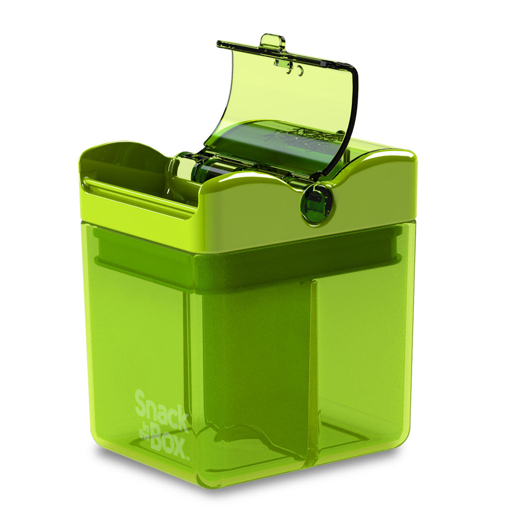 Snack-in-the-Box Reusable Dual-Compartment Snack Box (V3): Green Snack Box by Drink-In-The-Box | Cute Kid Stuff