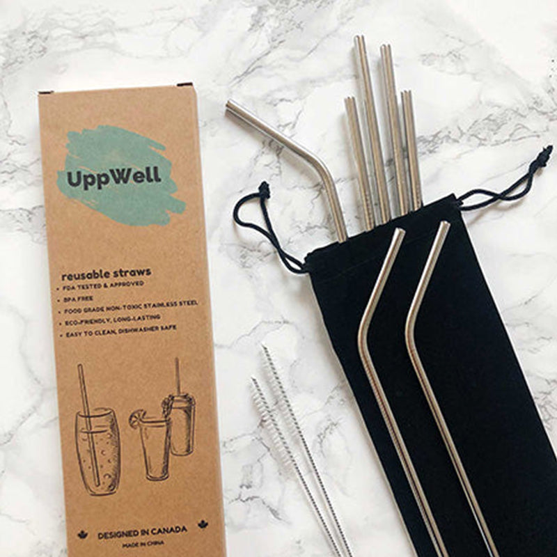 UppWell Reusable Stainless Steel Straws Staws & Brushes by Upwell | Cute Kid Stuff