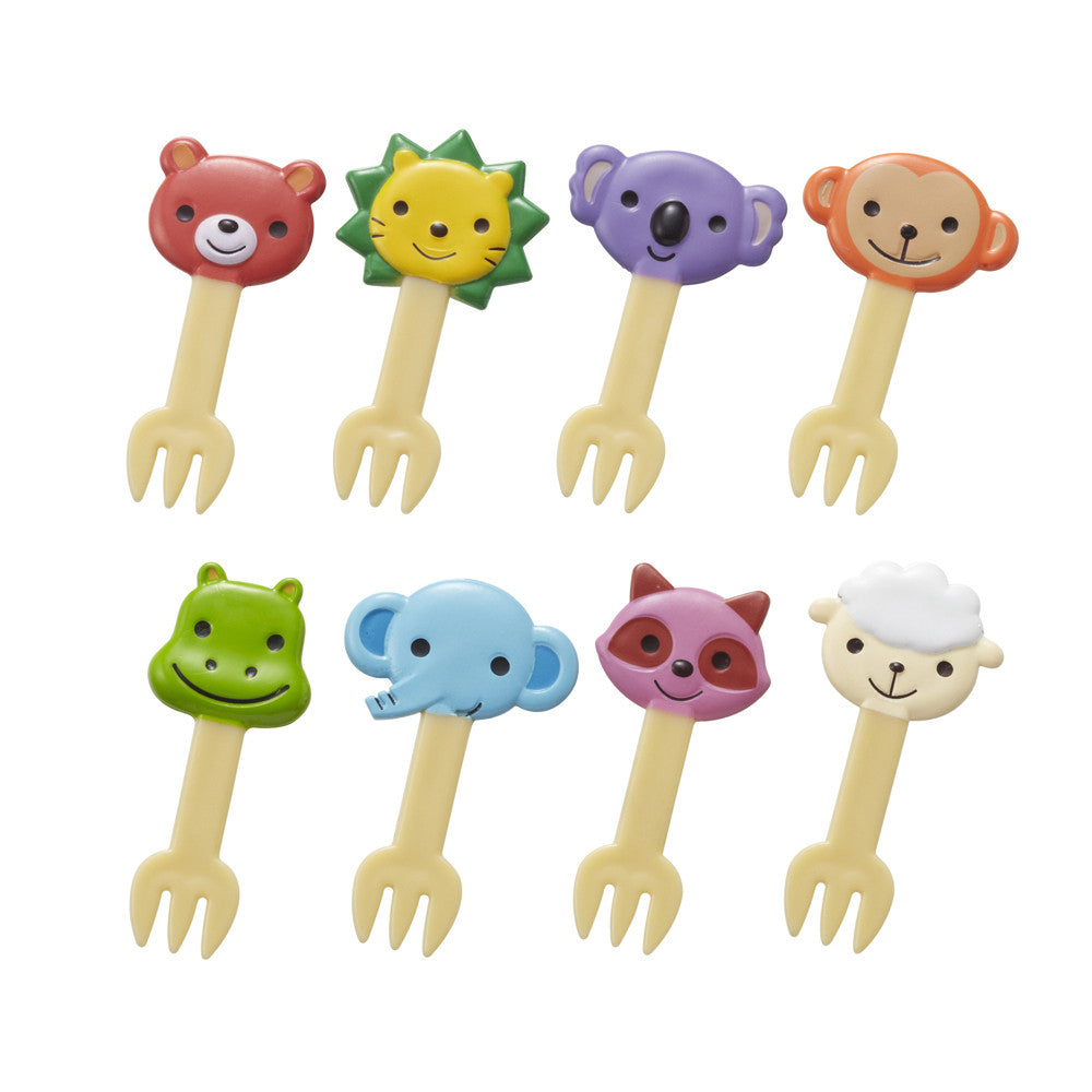 8 Animal Friends Food Forks for Bento Boxes_CuteKidStuff.com