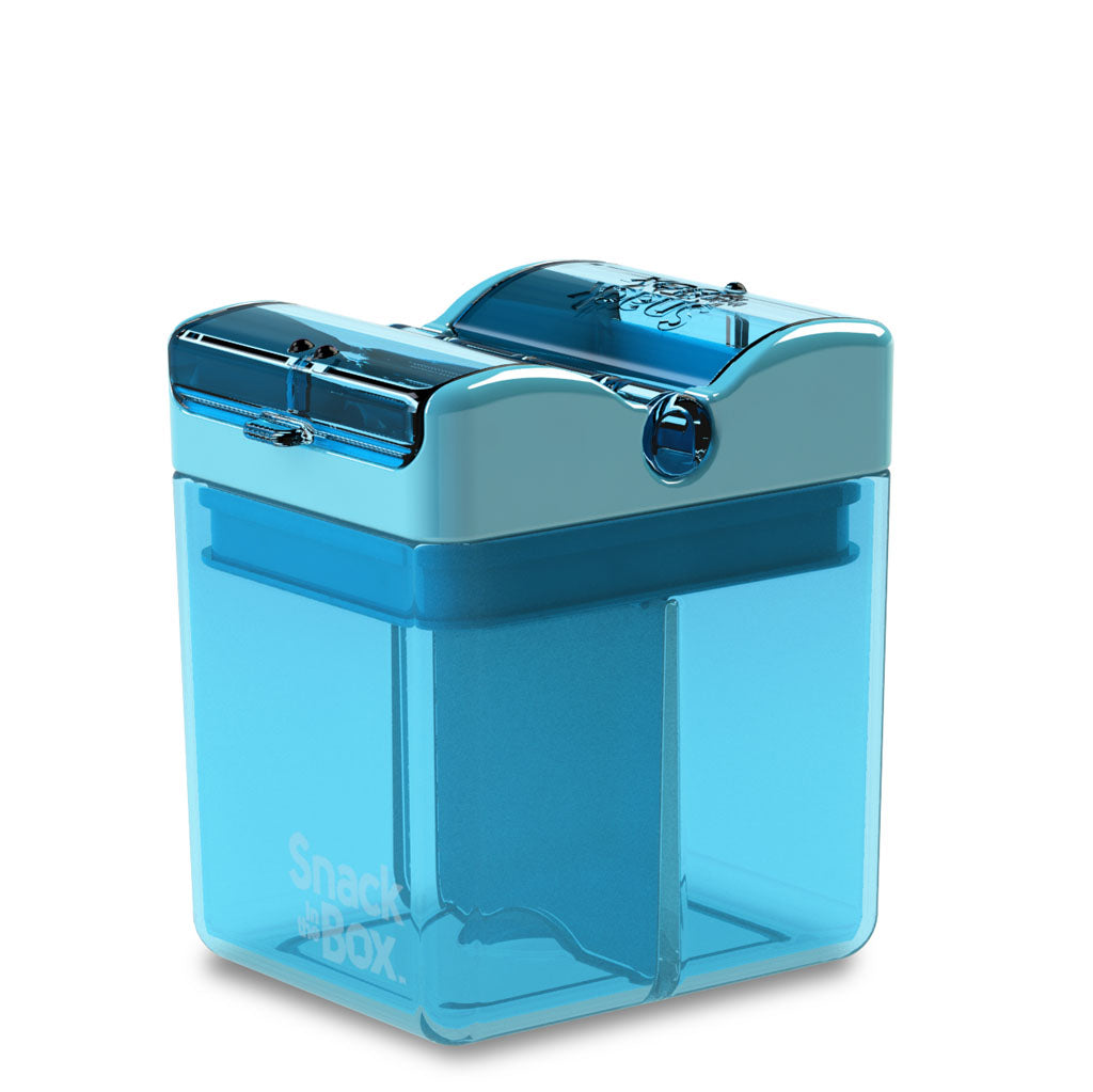 Snack-in-the-Box Reusable Dual-Compartment Snack Box (V3): Blue
