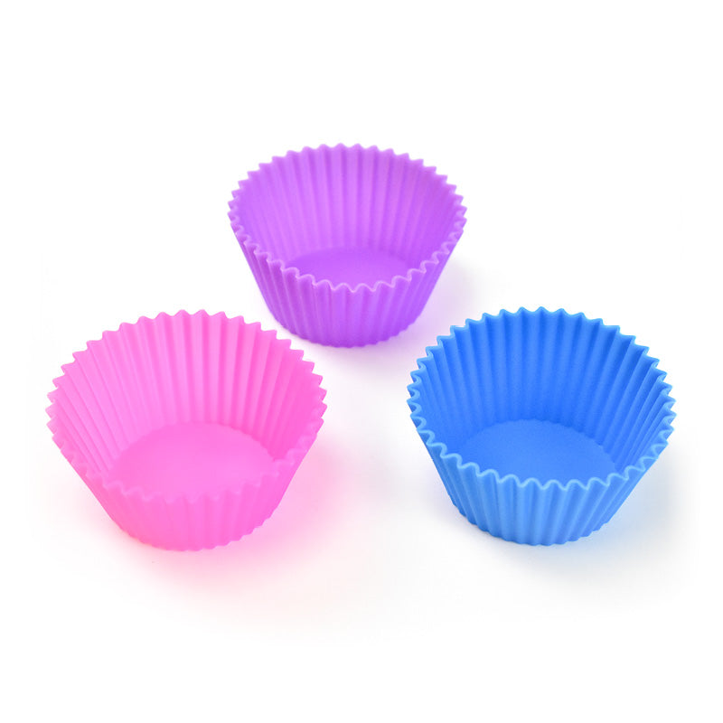 Silicone Baking/Cupcake Liners for Bento Boxes: Pink-Purple-Blue OPEN 12-PACK