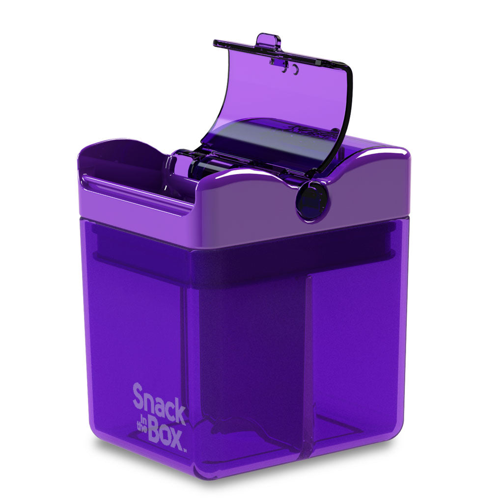 Snack-in-the-Box Reusable Dual-Compartment Snack Box (V3): Purple