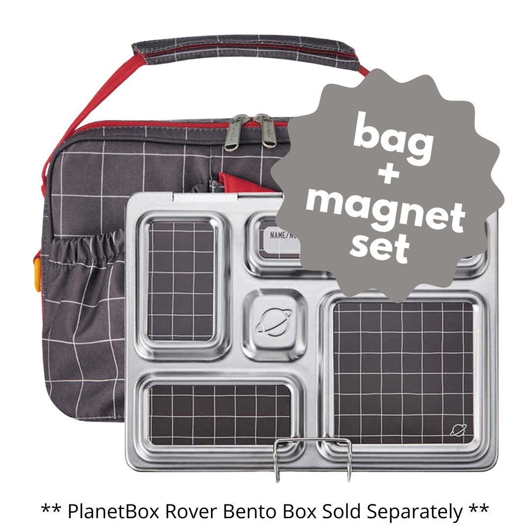 Grey Grid Carry Bag + Rover Magnets (Bento Box Sold Separately)