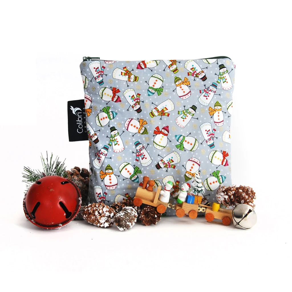 Colibri Large Reusable Snack Bag - Snowman Snack Bag by Colibri | Cute Kid Stuff