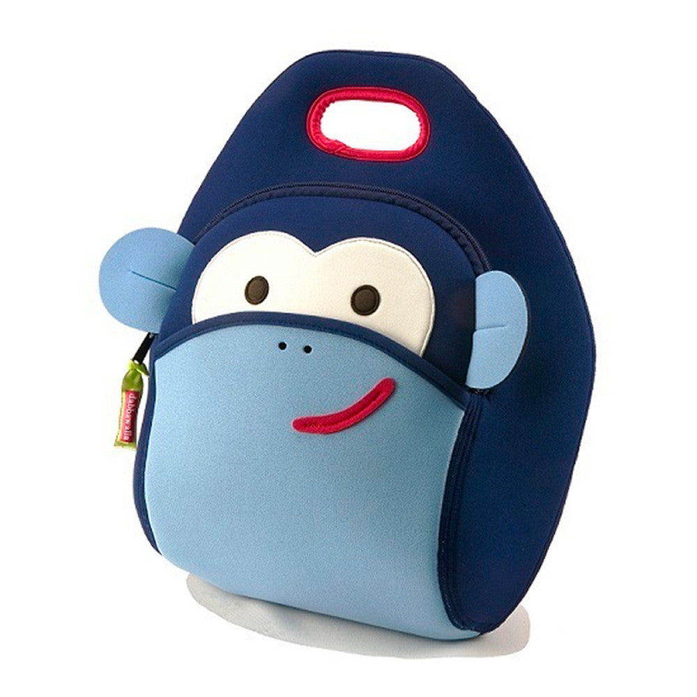 Dabbawalla Machine Washable Insulated Lunch Bag: Blue Monkey See, Monkey Do! Lunch Bag by Dabbawalla | Cute Kid Stuff