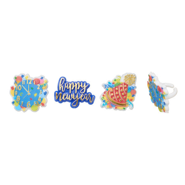 Decopac Happy New Year! (Rings, 6Pk) Bento Accessories by DecoPac | Cute Kid Stuff