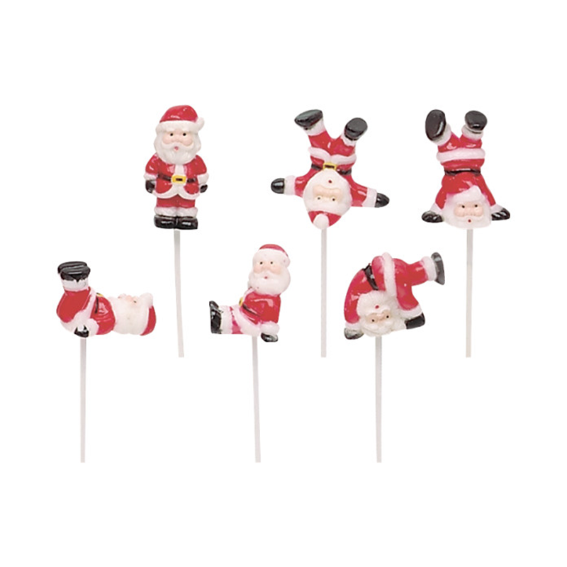 Decopac Tumbling Santas (Picks, 6Pk) Bento Accessories by DecoPac | Cute Kid Stuff