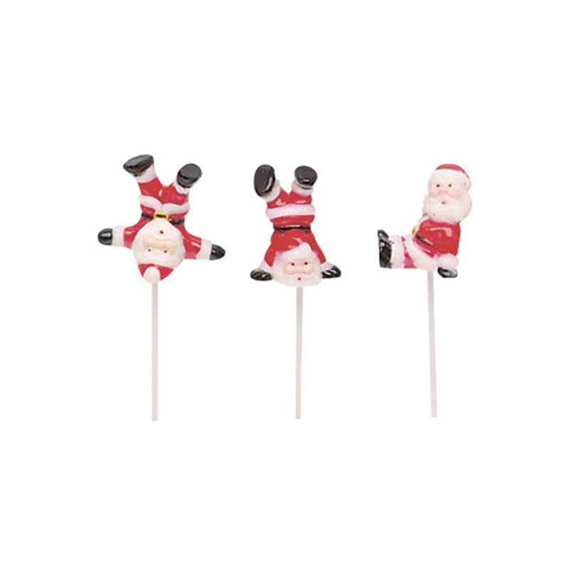 Decopac Tumbling Santas (Picks, 6Pk) Bento Accessories by DecoPac | Cute Kid Stuff
