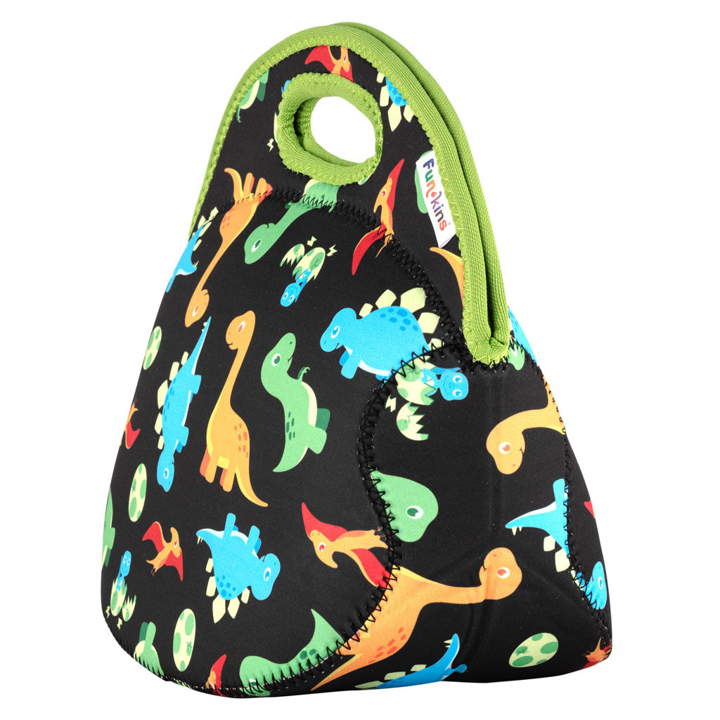 Funkins Large Lunch Bag: Black Dinosaurs Lunch Bag by Funkins | Cute Kid Stuff