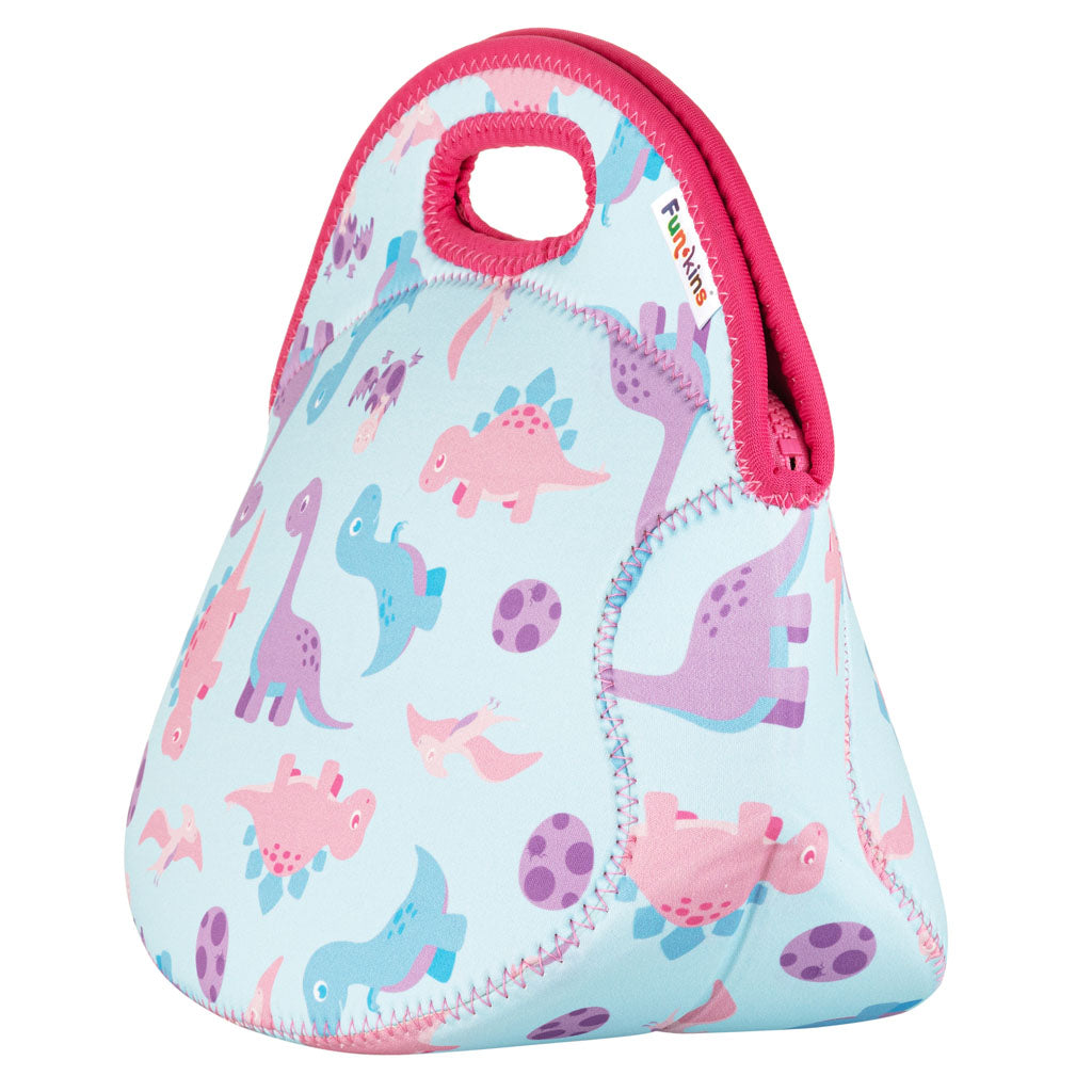 Funkins Large Lunch Bag: Pink Dinosaurs Lunch Bag by Funkins | Cute Kid Stuff