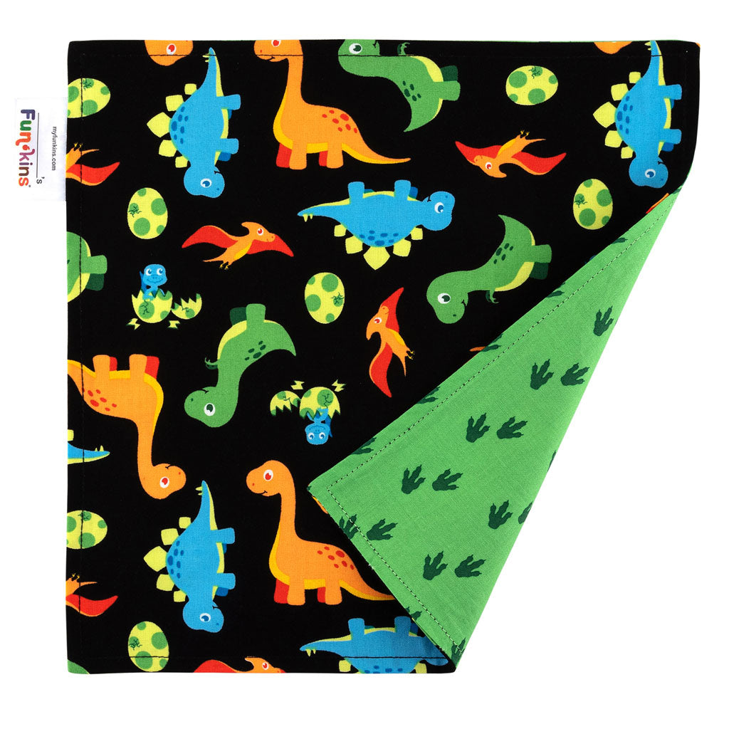 Funkins Napkins (Set of 2): Black Dinosaurs Napkin by Funkins | Cute Kid Stuff