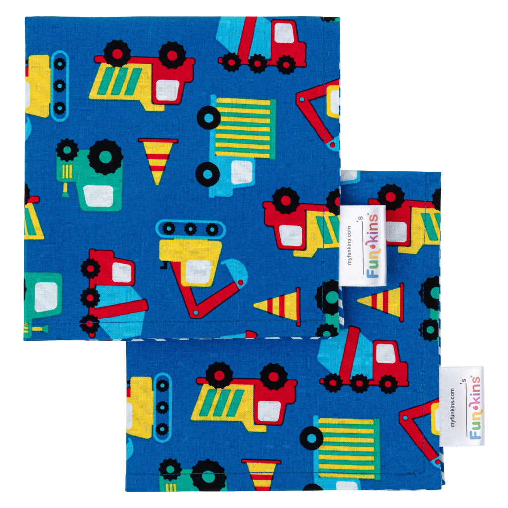 Funkins Napkins (Set of 2): Construction Napkin by Funkins | Cute Kid Stuff