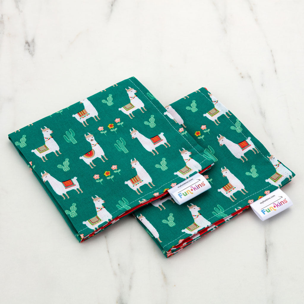 Funkins Napkins (Set of 2): Llamas Napkin by Funkins | Cute Kid Stuff