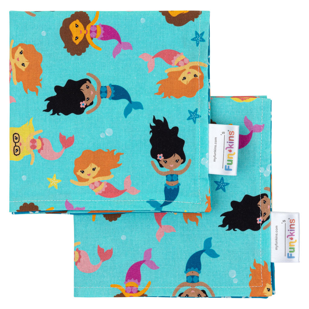 Funkins Napkins (Set of 2): Mermaids Napkin by Funkins | Cute Kid Stuff