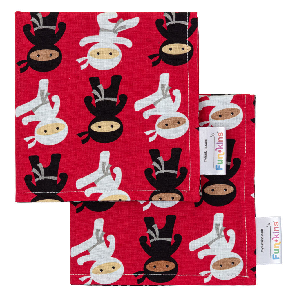 Funkins Napkins (Set of 2): Ninjas Napkin by Funkins | Cute Kid Stuff