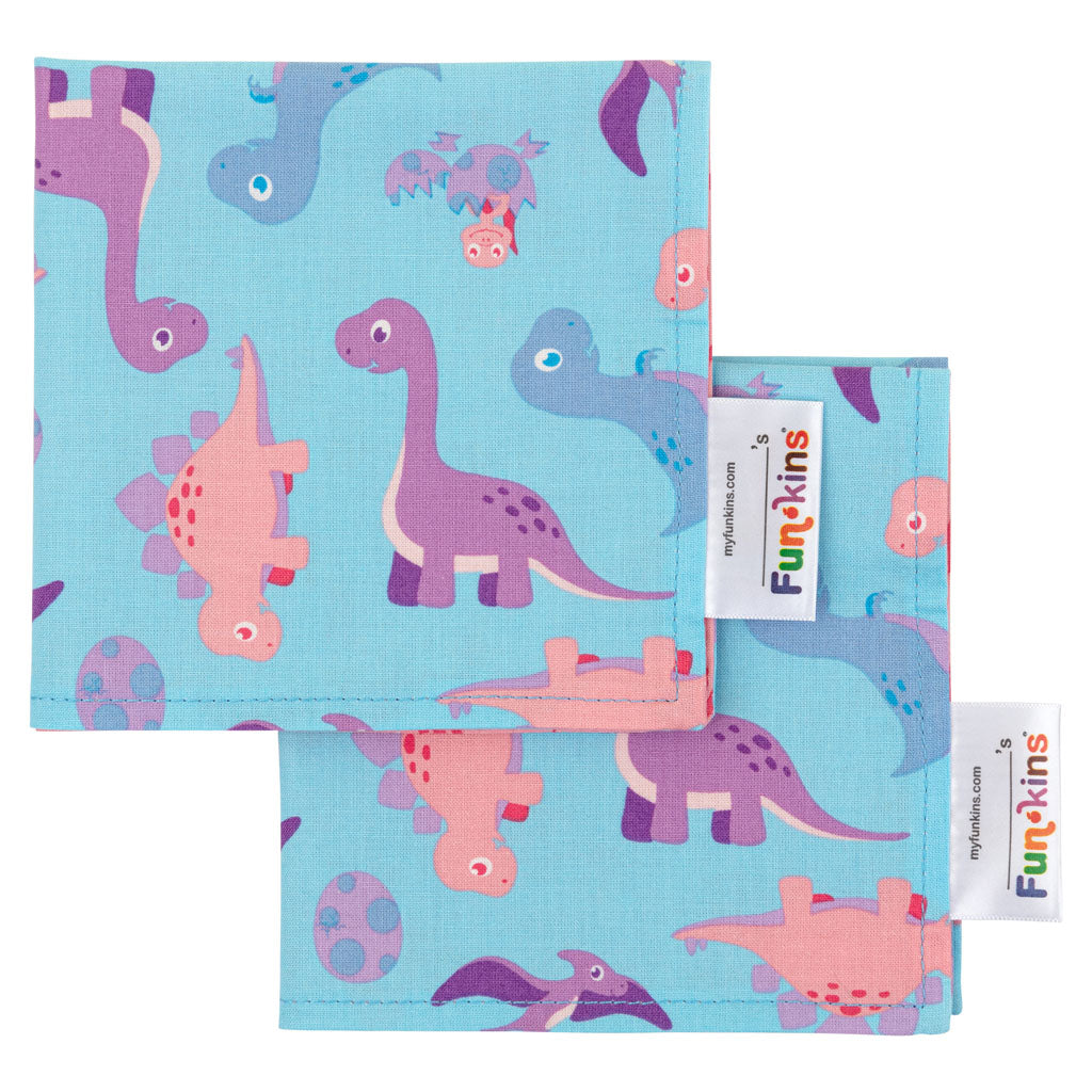 Funkins Napkins (Set of 2): Pink Dinosaurs Napkin by Funkins | Cute Kid Stuff