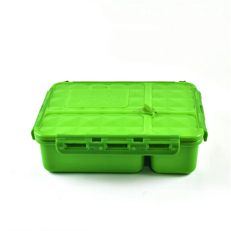 Go Green 4-Compartment Leakproof Break Box: GREEN Bento Box by Go Green | Cute Kid Stuff