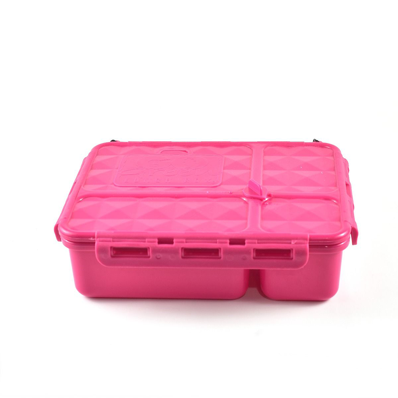 Go Green 4-Compartment Leakproof Break Box: PINK Bento Box by Go Green | Cute Kid Stuff