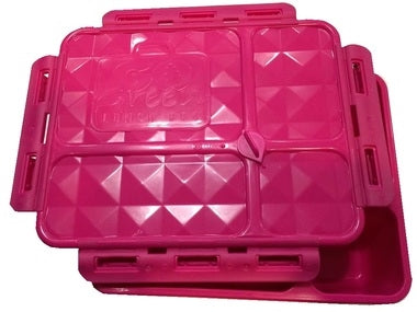 Go Green 4-Compartment Leakproof Break Box: PINK Bento Box by Go Green | Cute Kid Stuff