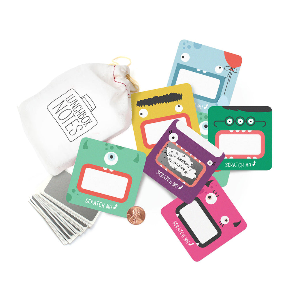 Inklings Paperie Scratch-off Lunchbox Notes: Monsters (Ed. 6) Lunch Notes by Inklings Paperie | Cute Kid Stuff