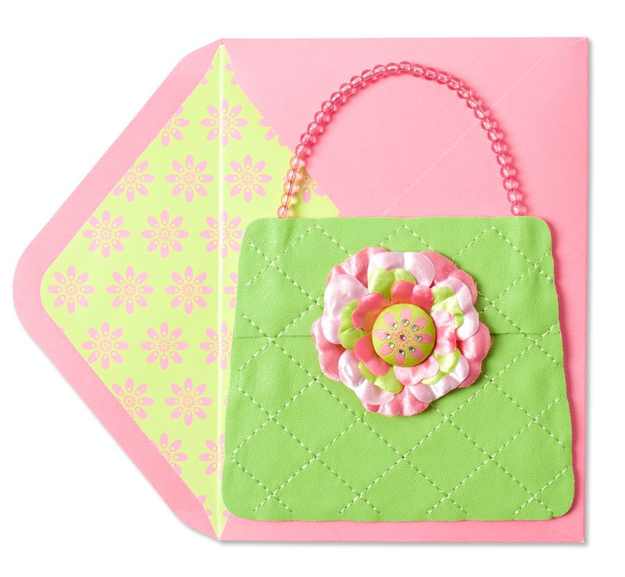 PAPYRUS Purse with Flower Button Mother's Day Card | CuteKidStuff.com