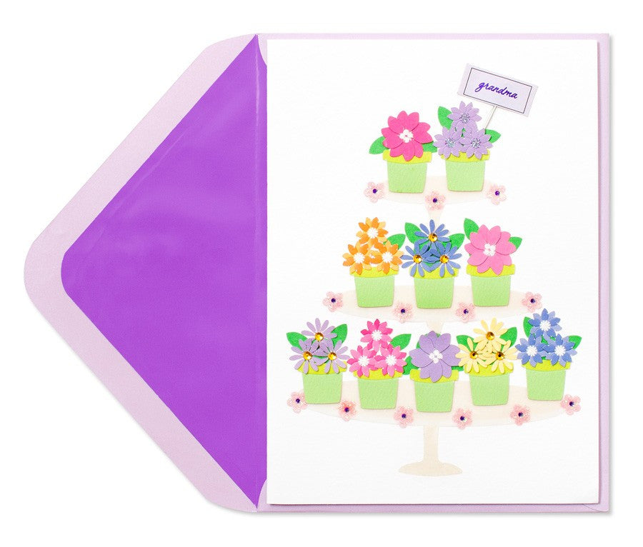 PAPYRUS Tiers of Potted Flowers (For Grandma) Mother's Day Card | CuteKidStuff.com