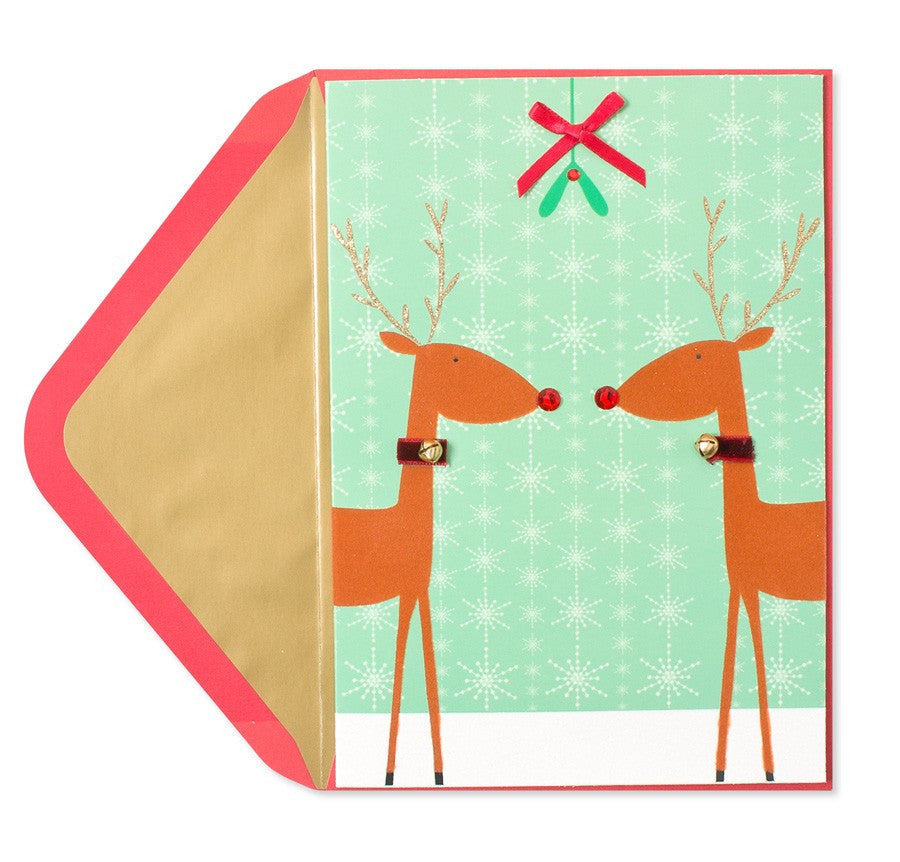 Reindeer Under Mistletoe: PAPYRUS Greeting Card Greeting Cards by Papyrus | Cute Kid Stuff