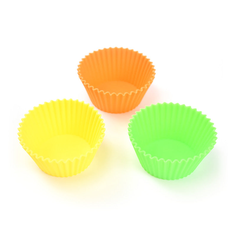 Multi-Colour OPEN 12-PACK: Silicone Round Reusable Baking Cups 