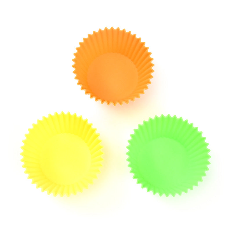 Silicone Baking/Cupcake Liners for Bento Boxes: Orange-Yellow-Green OPEN 12-PACK Bento Accessories by Cute Kid Stuff | Cute Kid Stuff