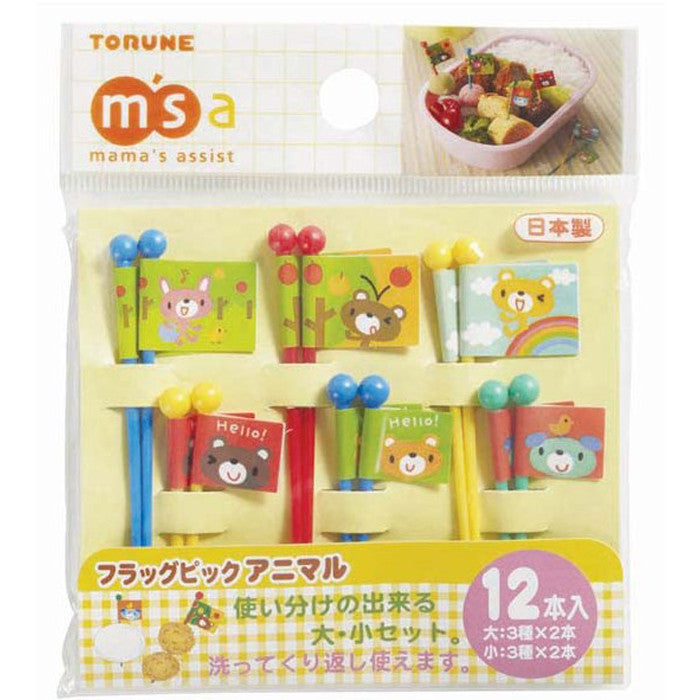 Torune Animal Flag Food Picks Bento Accessories by Torune | Cute Kid Stuff