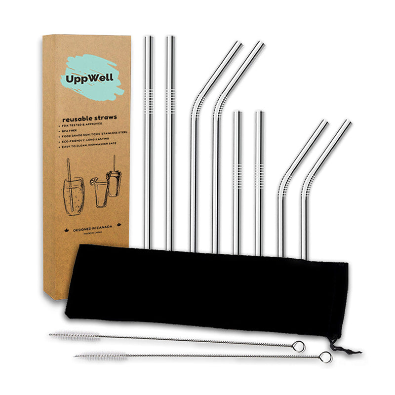 UppWell Reusable Stainless Steel Straws Staws & Brushes by Upwell | Cute Kid Stuff