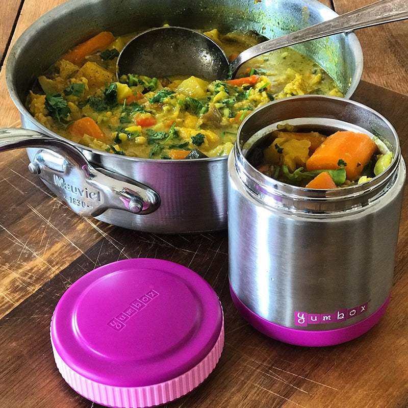 Yumbox Zuppa with Spoon & Siilicone Band: Bijoux Purple Thermal Food Jar by Yumbox | Cute Kid Stuff