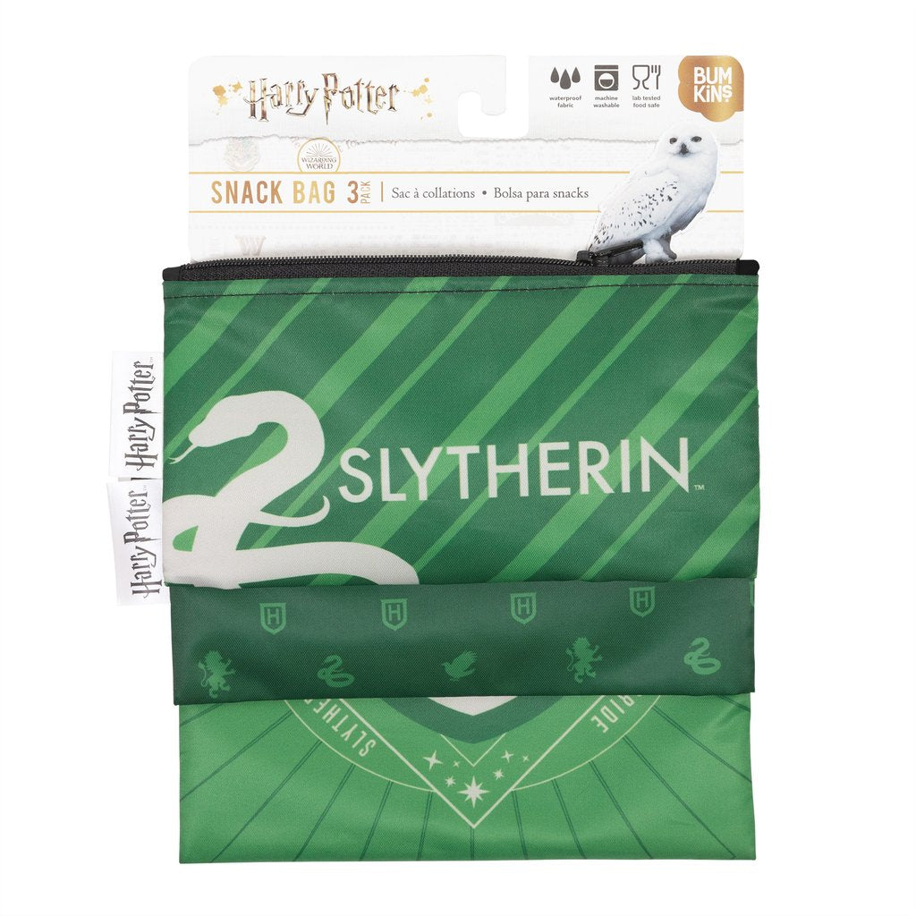Bumkins Reusable Snack Bags (3 pack): Harry Potter Slytherin™