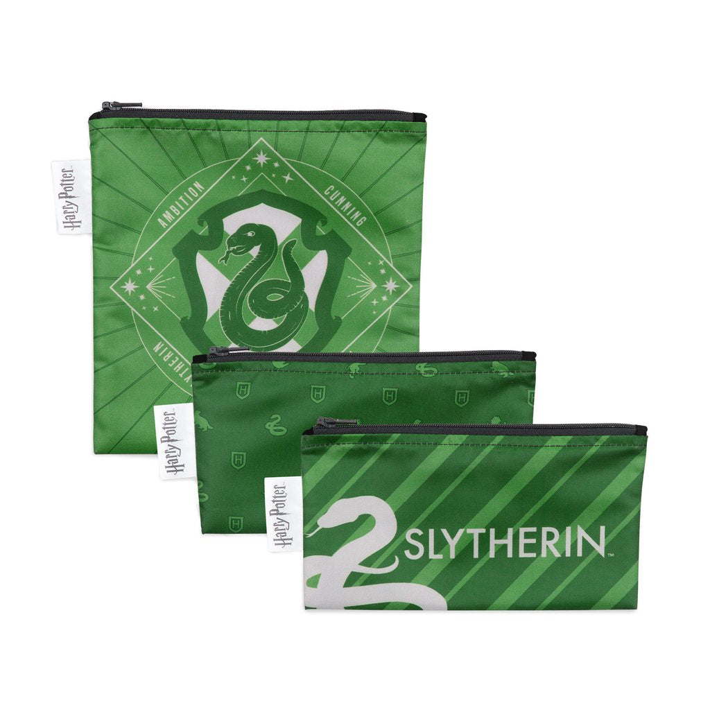 Bumkins Reusable Snack Bags (3 pack): Harry Potter Slytherin™