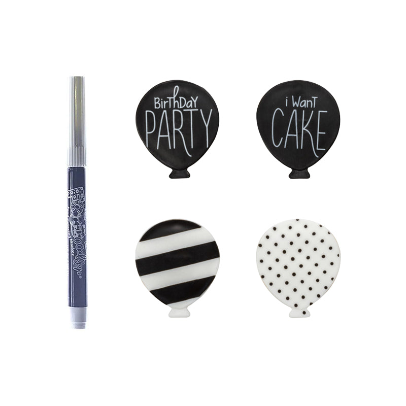 CKS Black &amp; White Birthday Bundle (Edible Marker &amp; Rings, 5Pk)