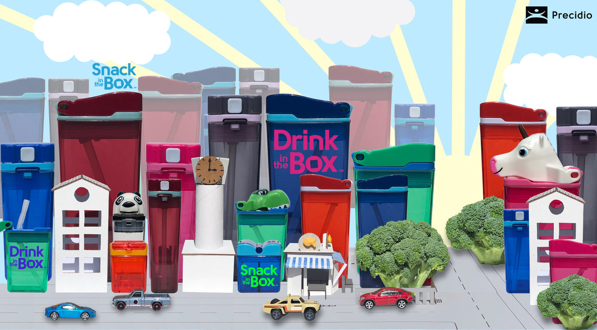 Drink-in-the-Box 8oz Reusable Drink Box: Green T-Rex