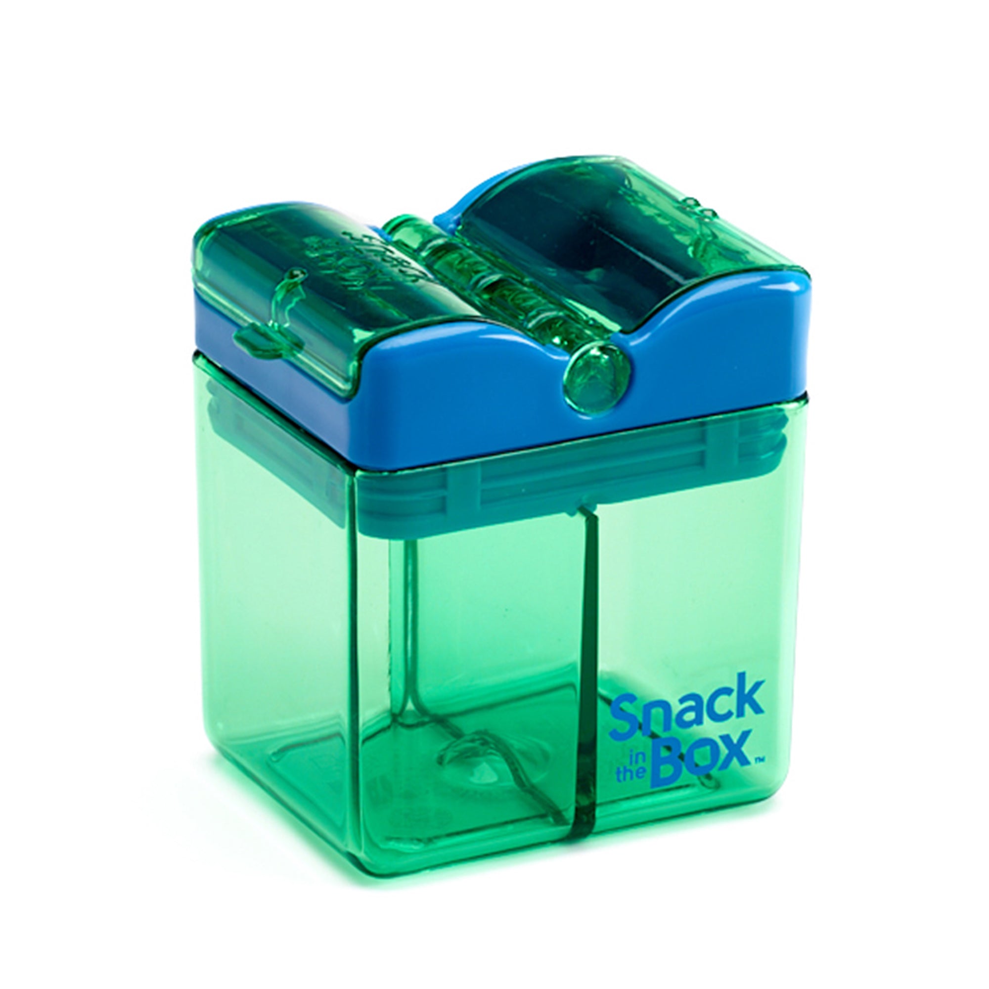 Snack-in-the-Box Reusable Dual-Compartment Snack Box: Green