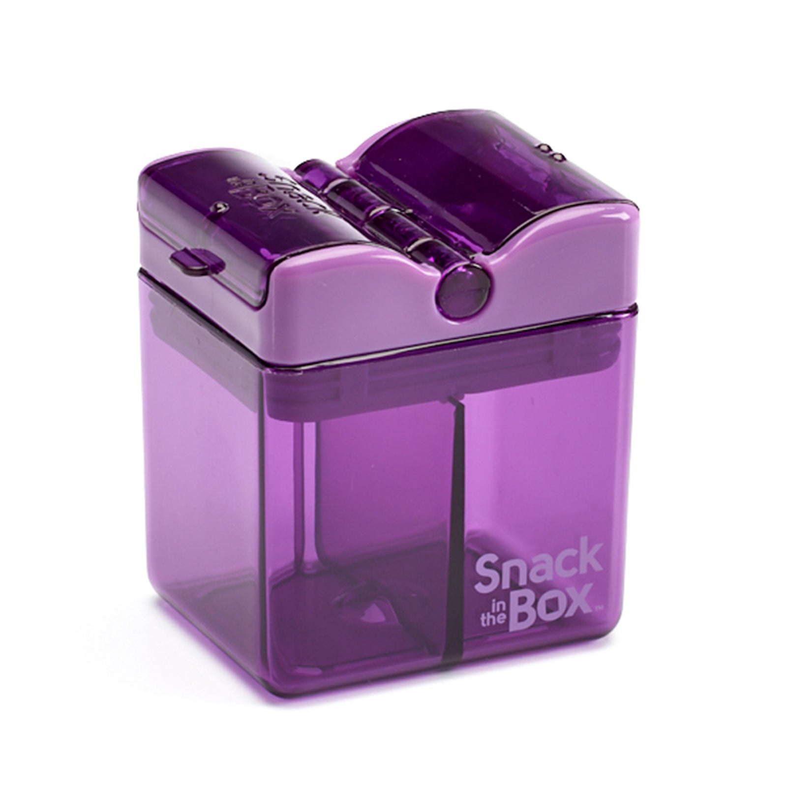 Snack-in-the-Box Reusable Dual-Compartment Snack Box: Purple