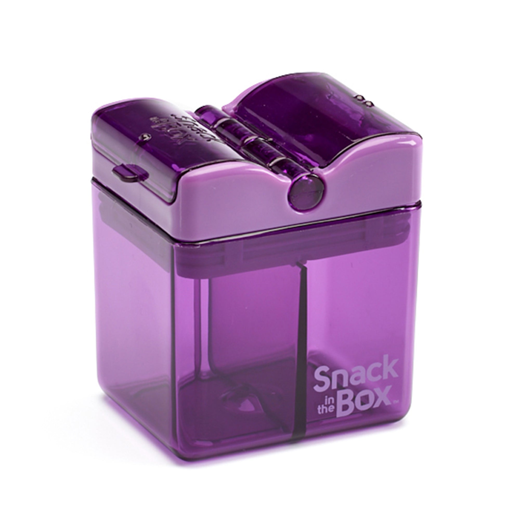 Snack-in-the-Box Reusable Dual-Compartment Snack Box: Purple