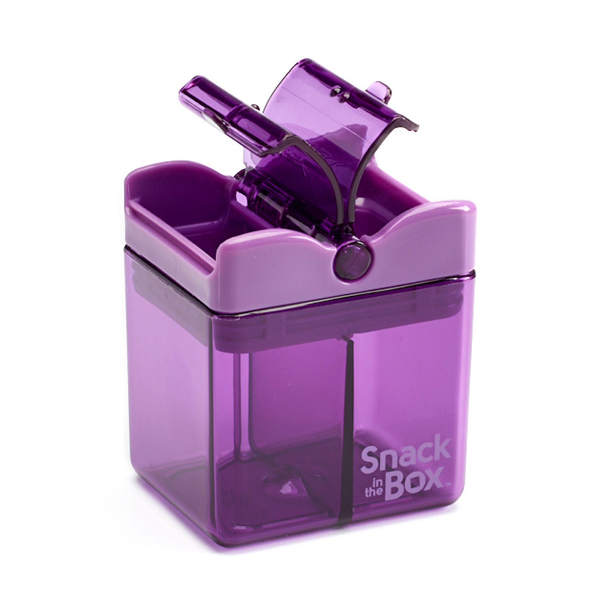 Snack-in-the-Box Reusable Dual-Compartment Snack Box: Purple