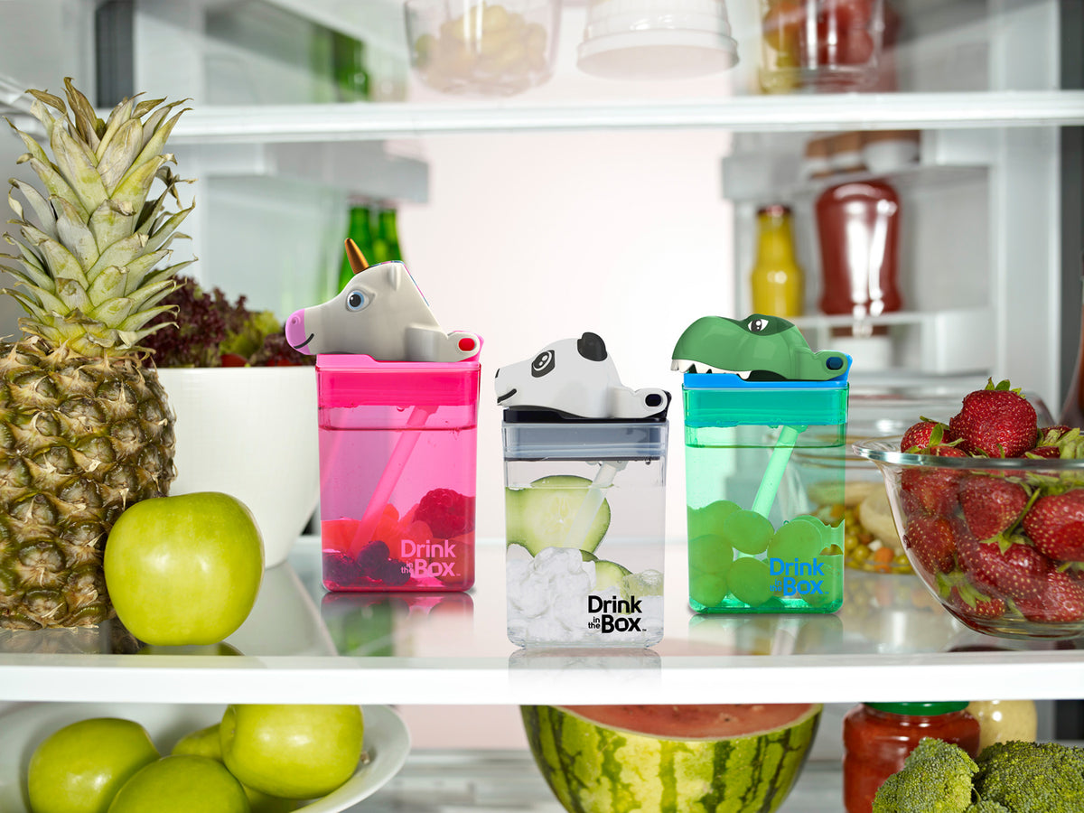 Drink-in-the-Box 8oz Reusable Drink Box: Green T-Rex