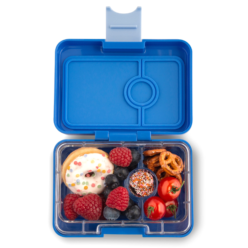 Blue Yumbox Minisnack (3 Compartments) w/ Toucan Tray