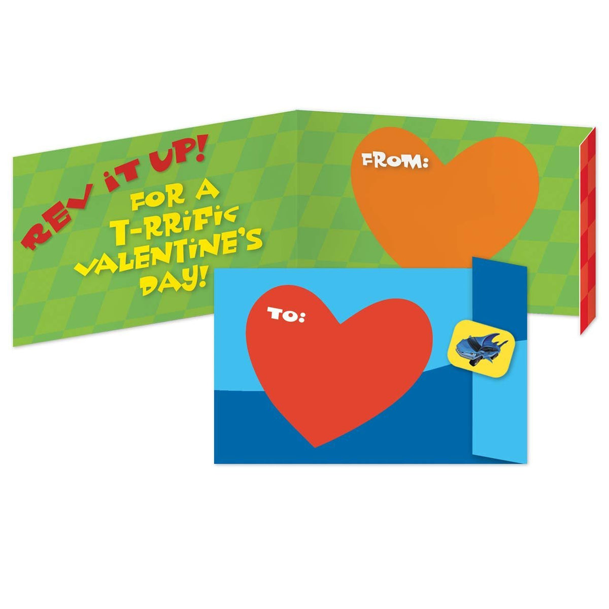 Peaceable Kingdom MONSTER CARS Valentine Heart Pack (20 cards &amp; 48 Stickers) | CuteKidStuff.com