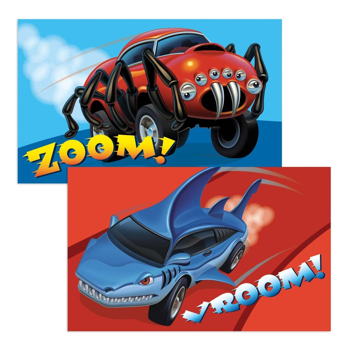 Peaceable Kingdom MONSTER CARS Valentine Heart Pack (20 cards &amp; 48 Stickers) | CuteKidStuff.com