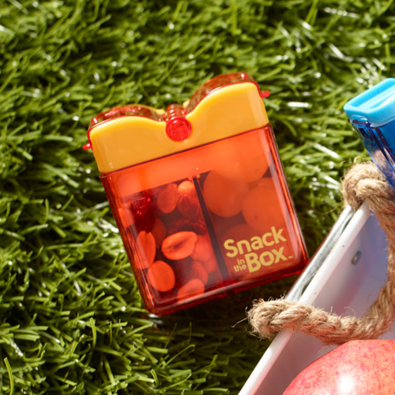 Snack-in-the-Box Reusable Dual-Compartment Snack Box: Green