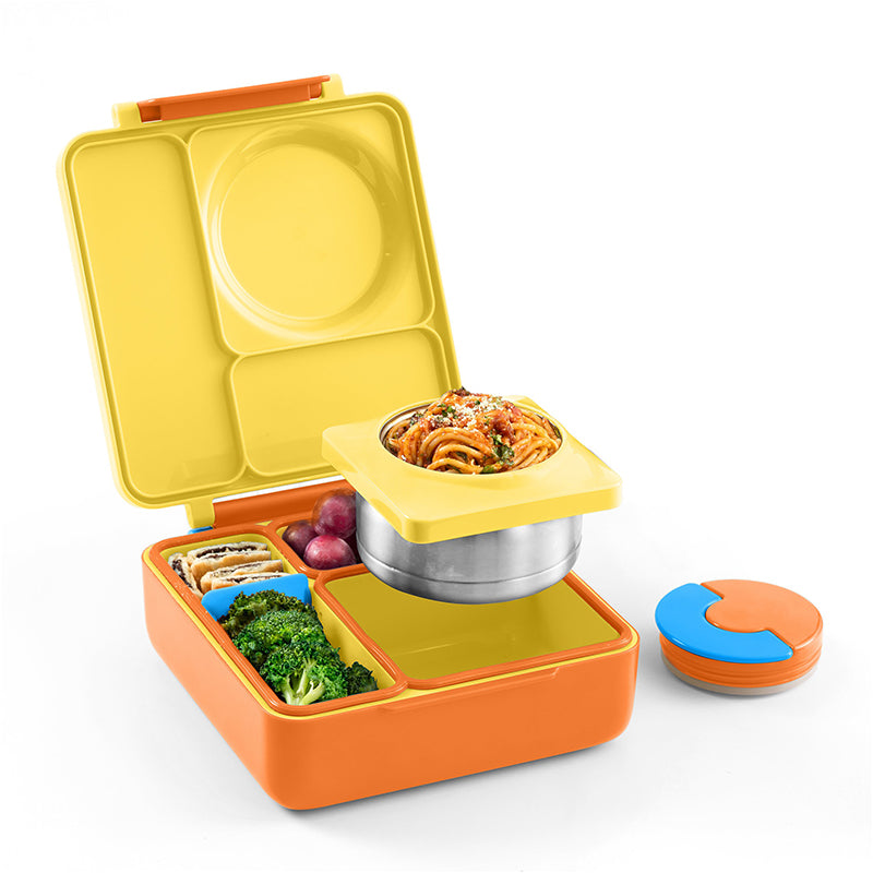 OmieLIfe OmieBox Hot & Cold Insulated Bento Lunch Box (V2) - Yellow Sunshine